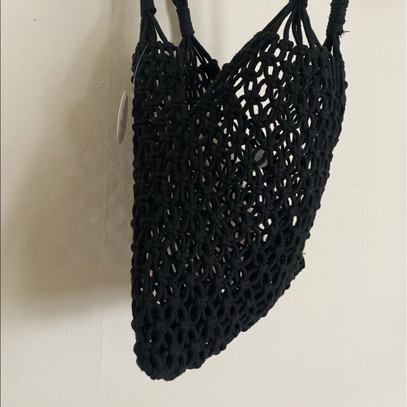 Black Crochet Market Bag - Picture 2 of 4